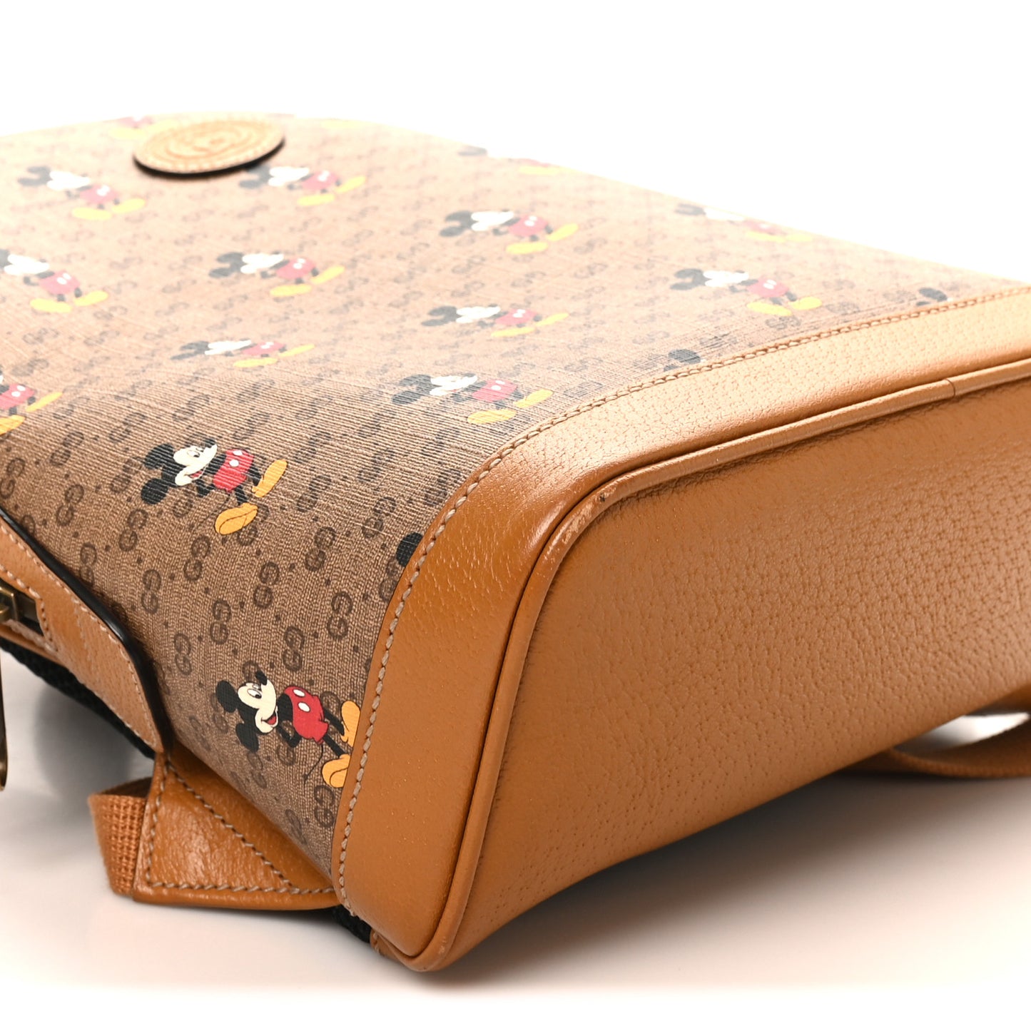 X DISNEY Mini Vintage GG Supreme Monogram Mickey Mouse Small Dome Backpack Beige Vintage Sun Oil