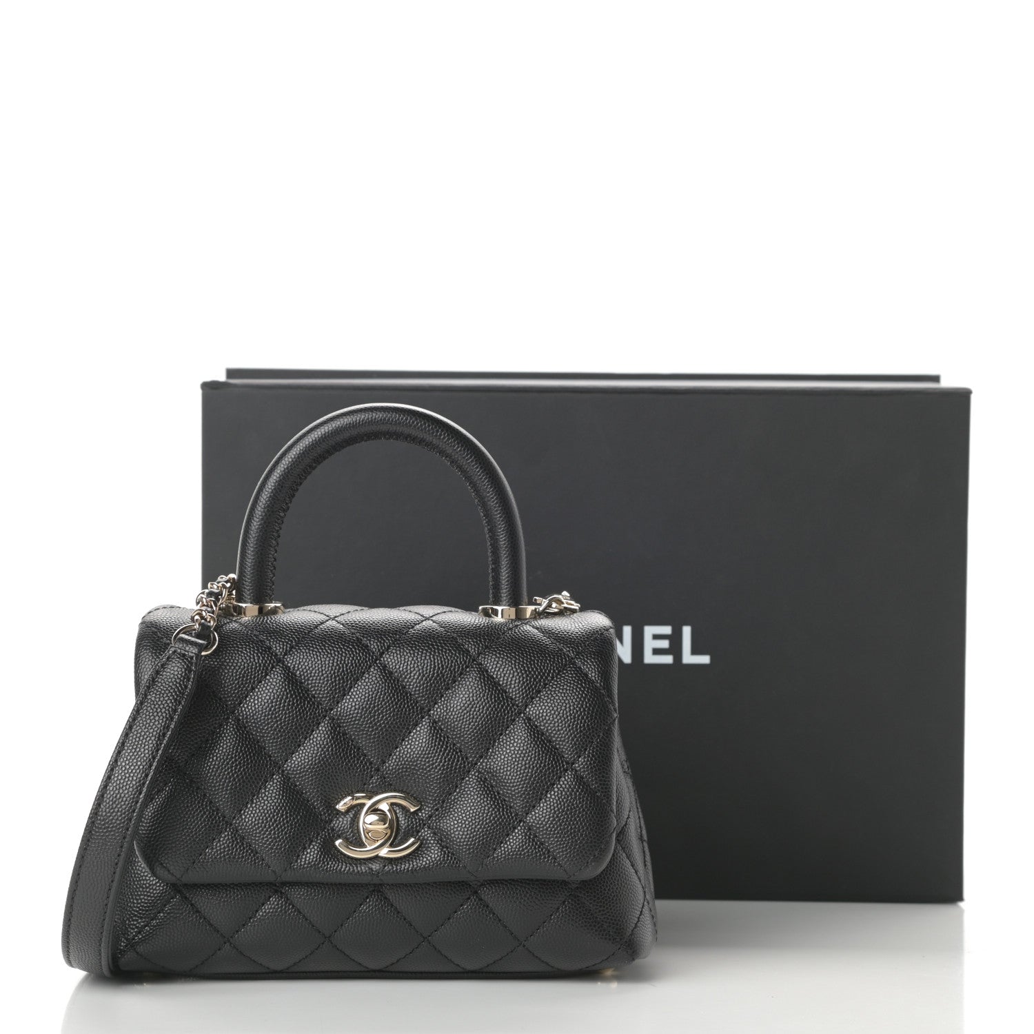 Chanel Caviar Quilted Extra Mini Coco Handle Flap Black 12 of 12