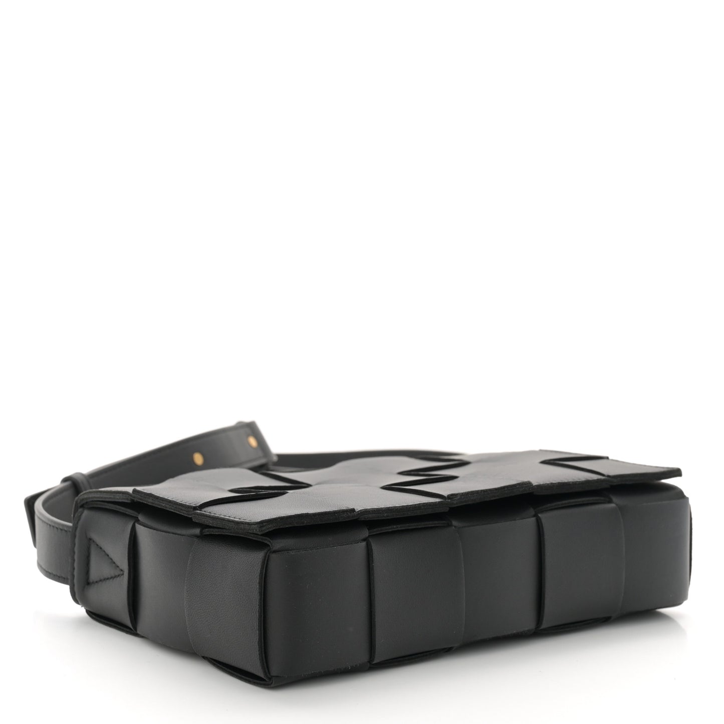 Lambskin Maxi Intrecciato Cassette Crossbody Bag Black
