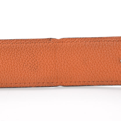 Hermes Box Togo 32mm H Belt 80 Black Orange 8 of 9