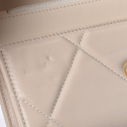 Chanel Goatskin Quilted 19 Wallet On Chain WOC Light Beige 8 of 12