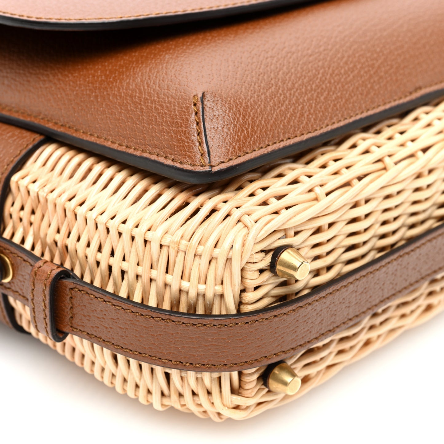 Calfskin Wicker Small Messenger Bag Natural