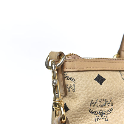 MCM Visetos Medium Essentials Shopper Tote Beige 10 of 13