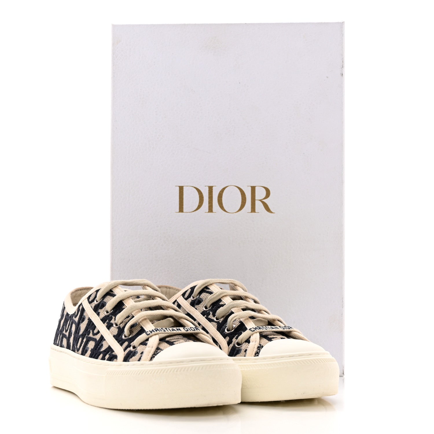 Christian Dior Canvas Oblique Walk 'N' Dior Low Top Sneakers 36 Deep Blue 14 of 14