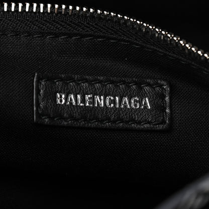 Balenciaga Veau Allover Logo Classic Silver Hardware S City Black White 8 of 10