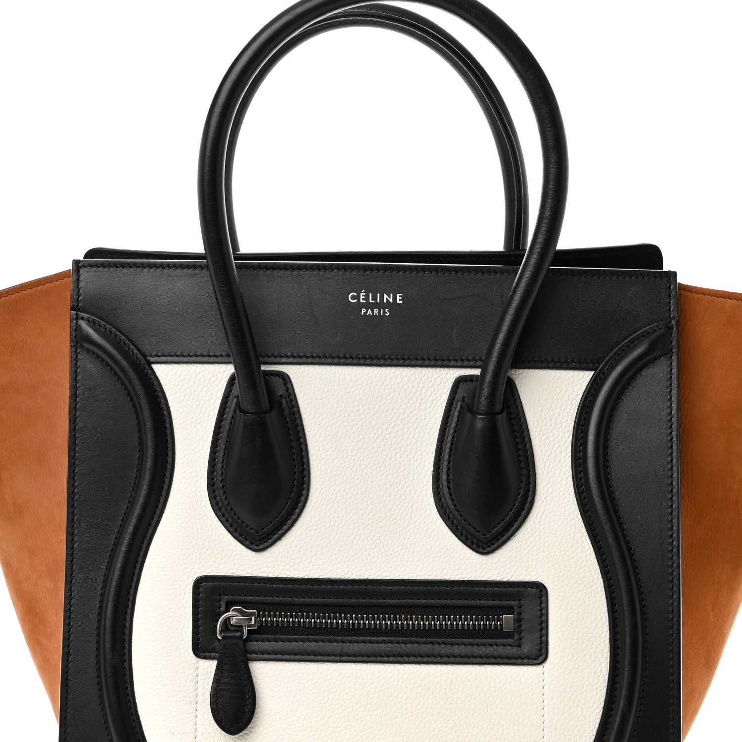 Celine Baby Grained Calfskin Nubuck Micro Tri-Color Luggage White 8 of 22