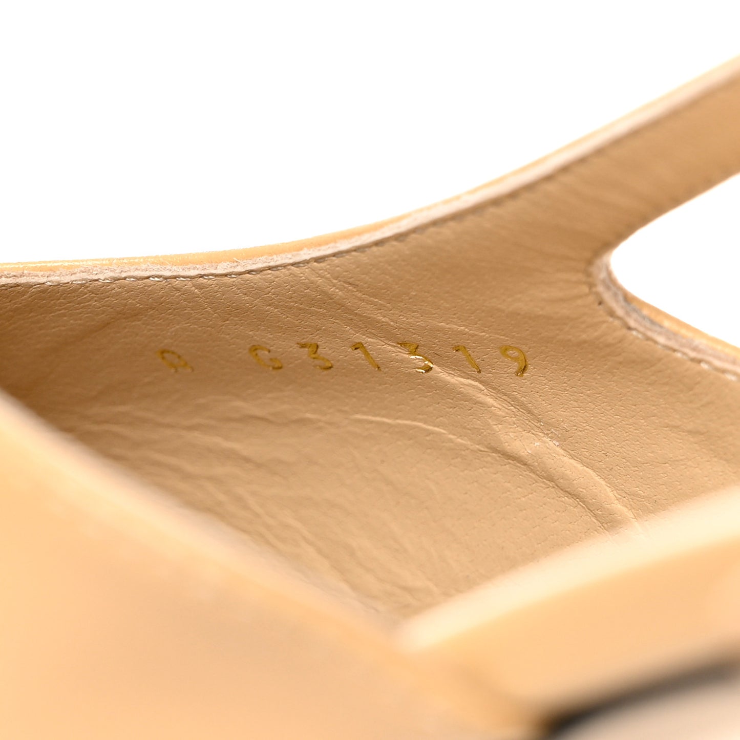 Lambskin Grosgrain Cap Toe CC Slingback Sandals 40 Beige Black
