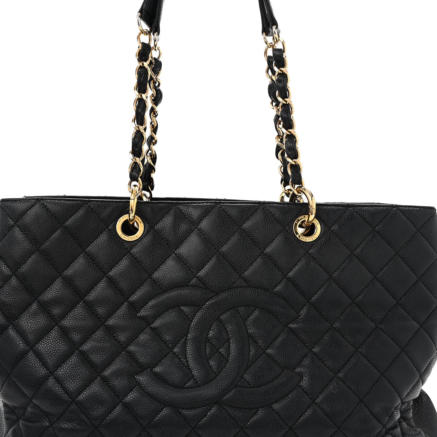 Chanel Caviar Quilted XL Grand Shopping Tote GST Black 8 of 16