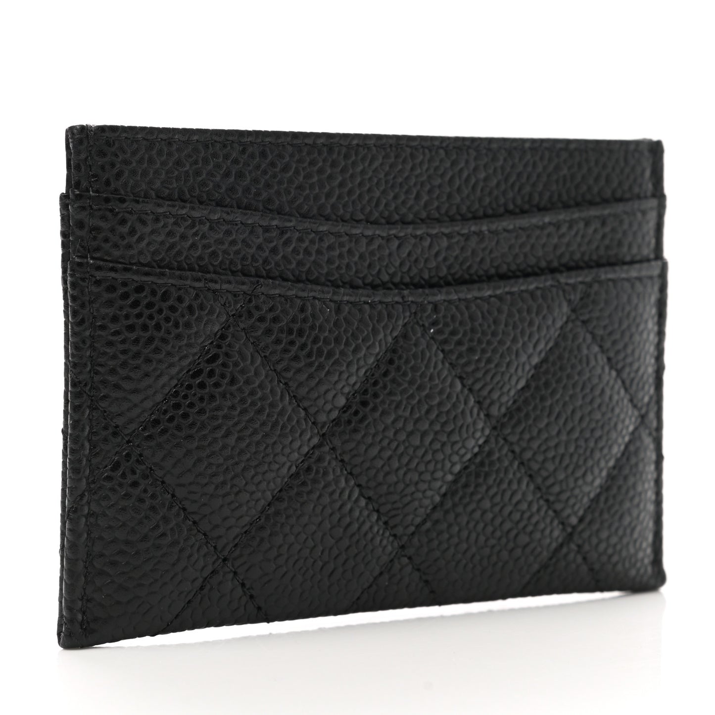 Caviar Quilted Card Holder Black