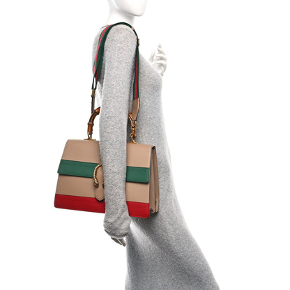 Gucci Moon Calfskin Web Large Dionysus Bamboo Top Handle Bag Camelia Bright Evergreen Hibiscus Red 2 of 10