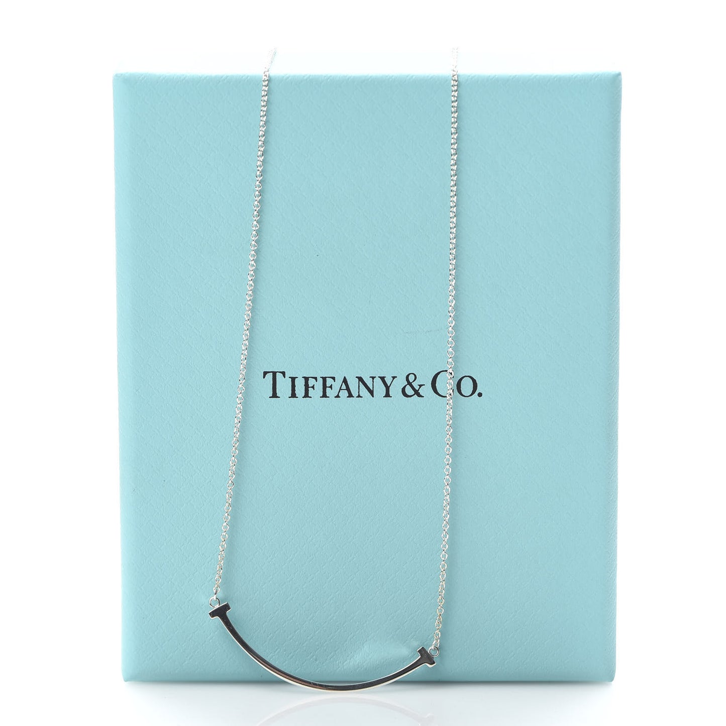 Sterling Silver Small T Smile Pendant Necklace
