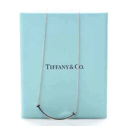 Tiffany Sterling Silver Small T Smile Pendant Necklace 6 of 6