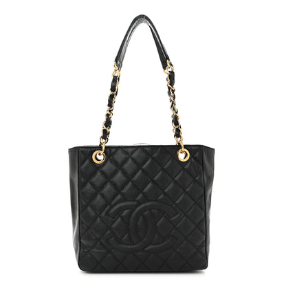 Chanel Caviar Quilted Petit Shopping Tote PST Black 1 of 10