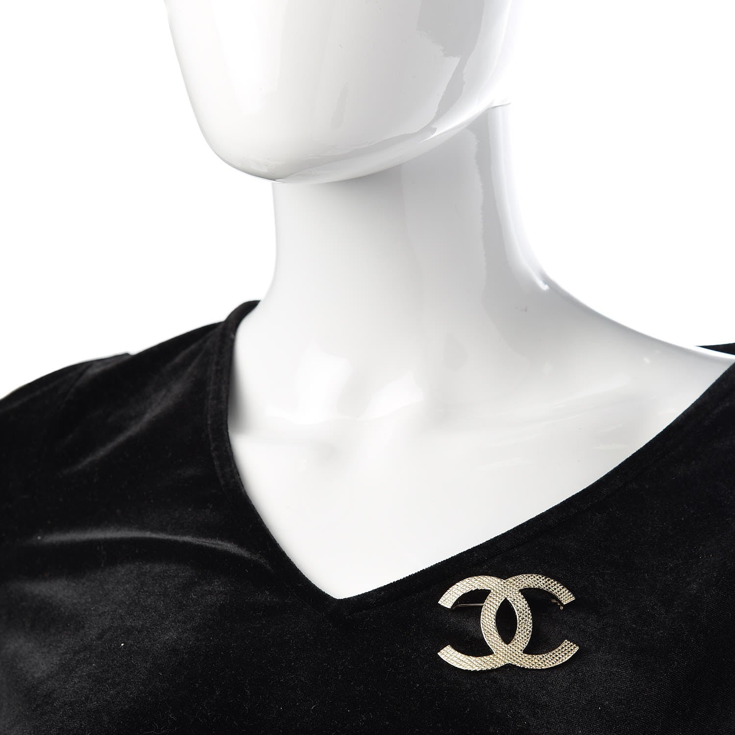 Chanel Quilted CC Brooch Light Gold 2 of 7