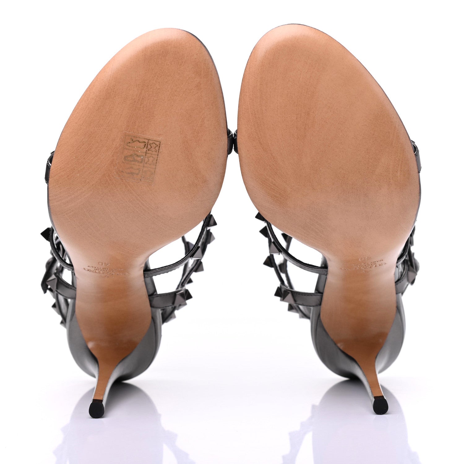 Valentino Garavani Metallic Nappa Rockstud Gladiator 105mm Sandals 40 Rutenio 5 of 8