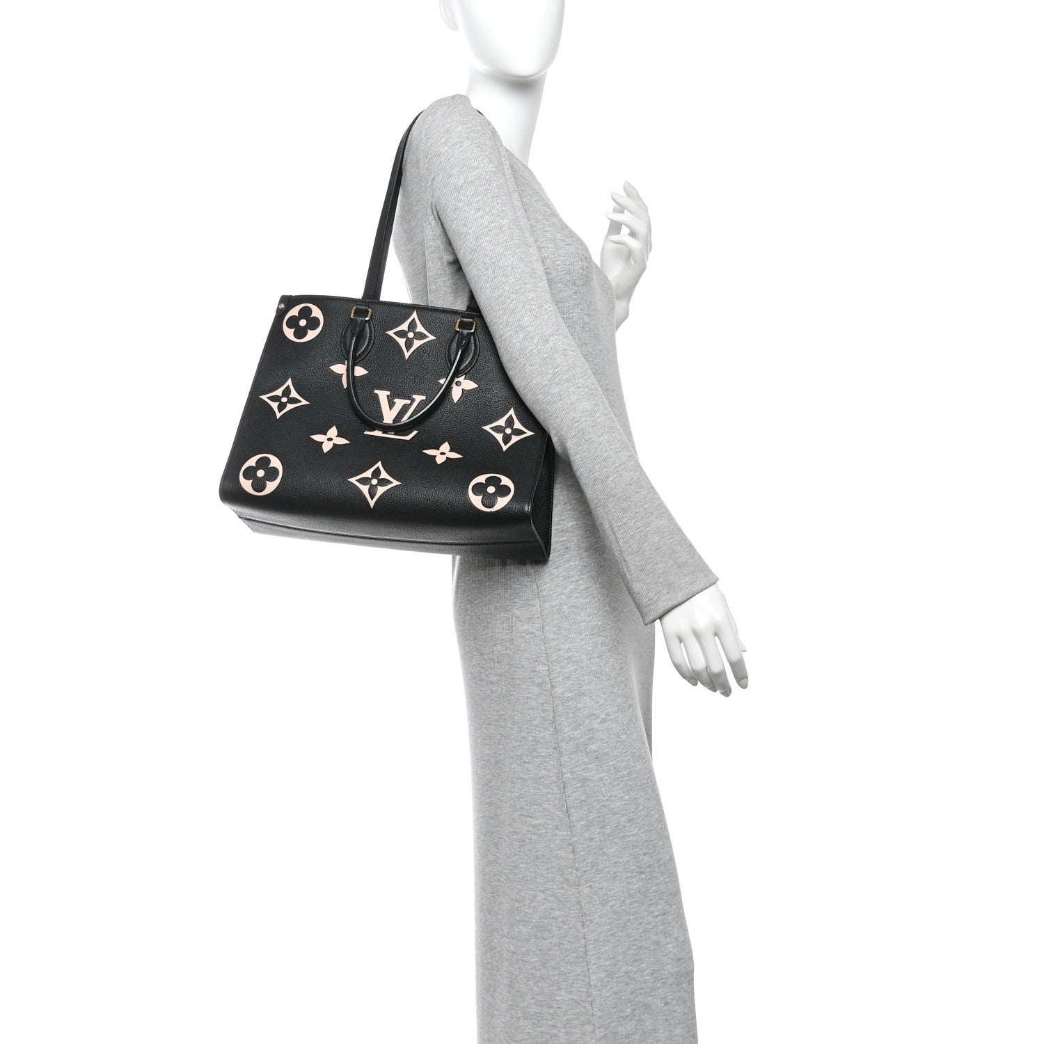 Louis Vuitton Empreinte Monogram Giant Onthego MM Black Beige 2 of 9
