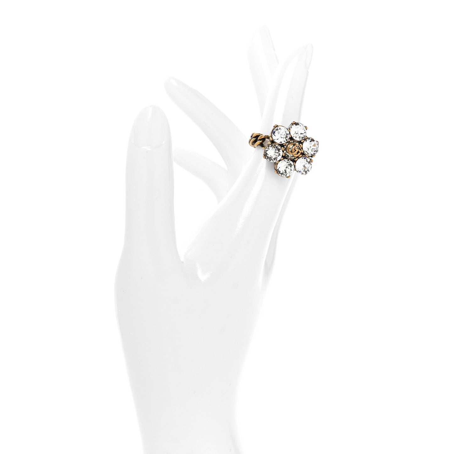 Metal Crystal Marmont Ring S Aged Gold