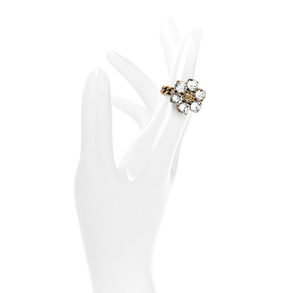 Gucci Metal Crystal Marmont Ring S Aged Gold 2 of 5