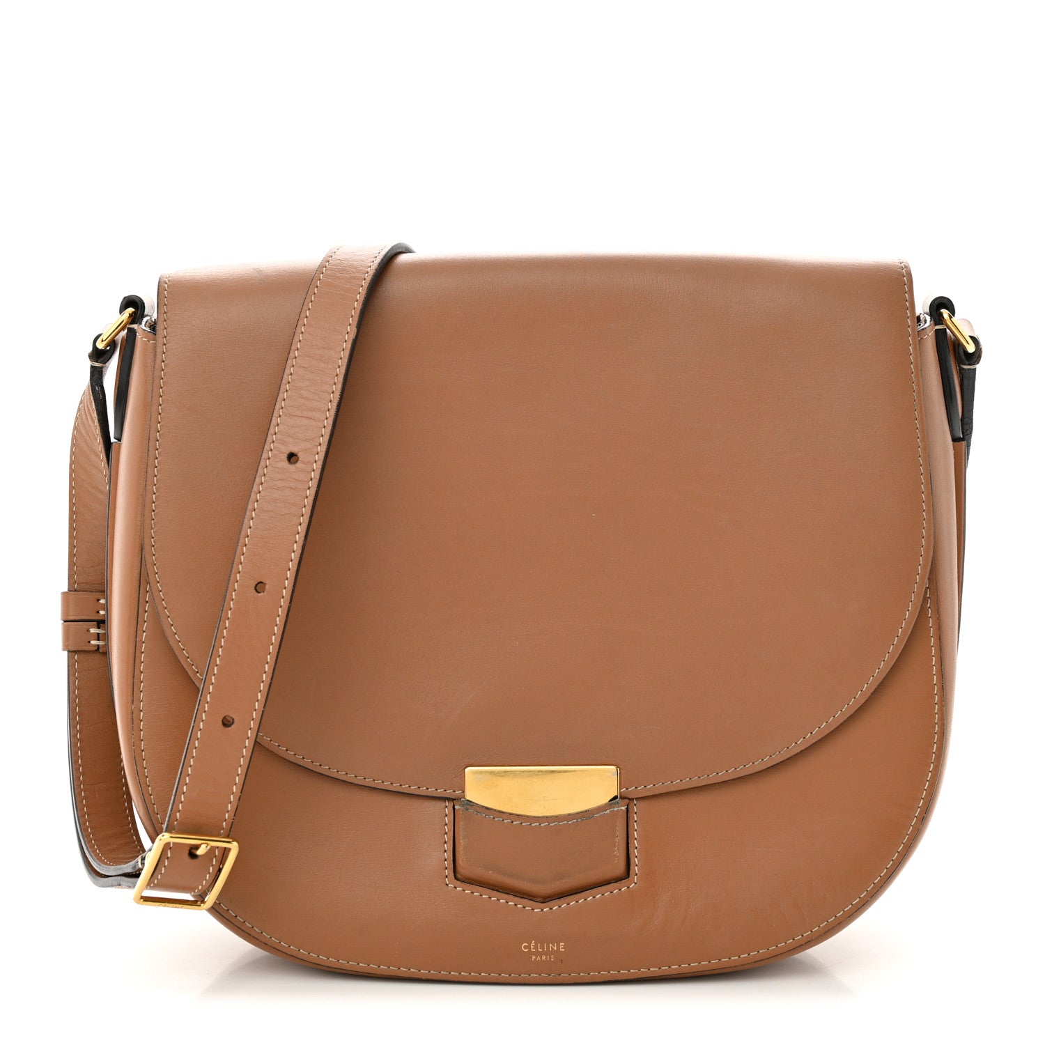 Celine Supersoft Calfskin Medium Trotteur Tan 1 of 17