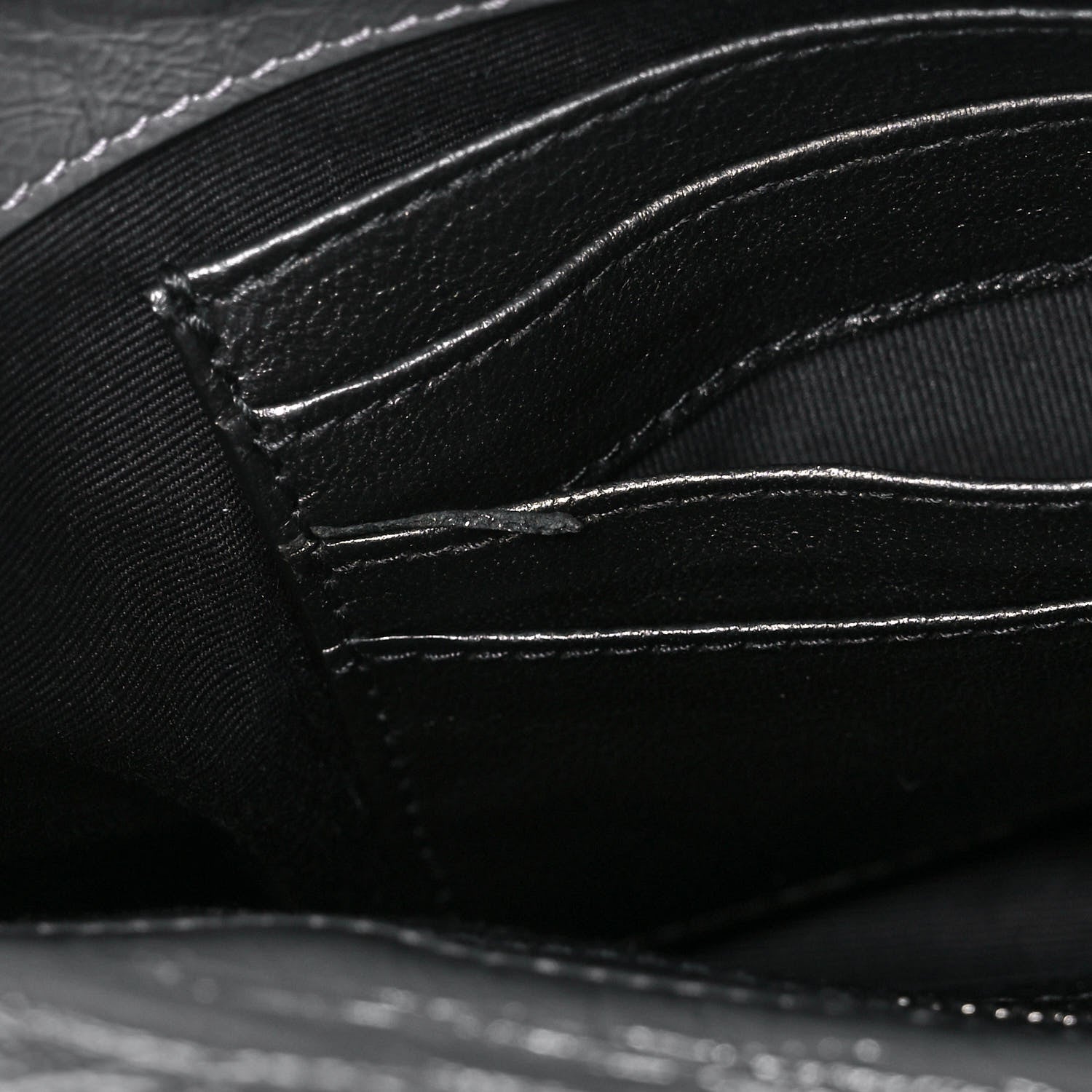 Saint Laurent Crinkled Calfskin Matelasse Monogram Niki Chain Wallet Fog 13 of 13
