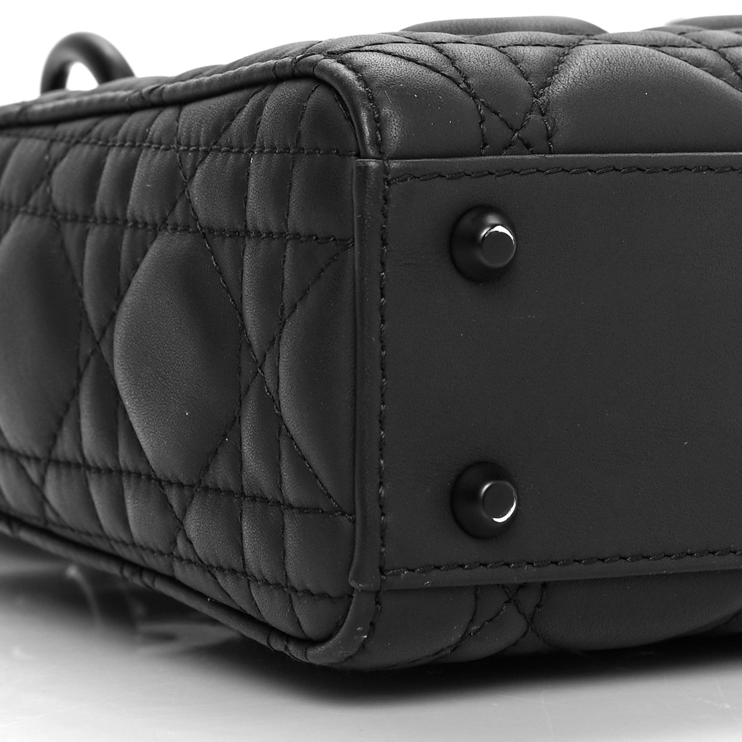 Ultra Matte Calfskin Cannage Mini Lady Dior Black