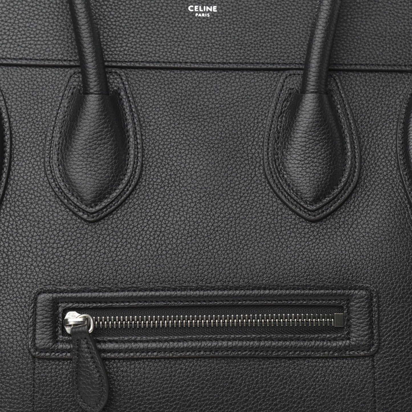 Drummed Calfskin Mini Luggage Black