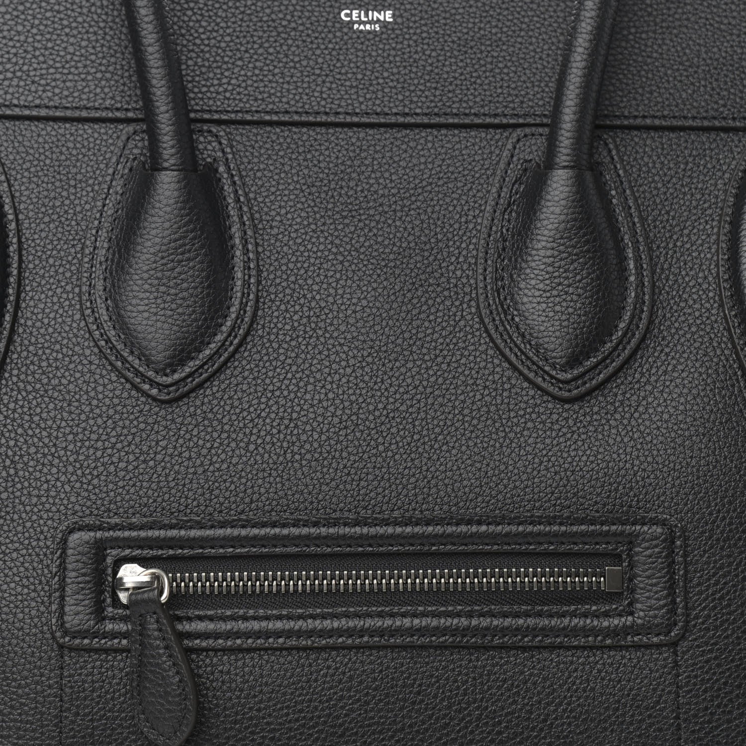 Celine Drummed Calfskin Mini Luggage Black 9 of 11