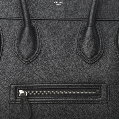 Celine Drummed Calfskin Mini Luggage Black 9 of 11