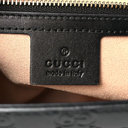 Gucci Guccissima Signature Small Padlock Top Handle Bag Black 6 of 9