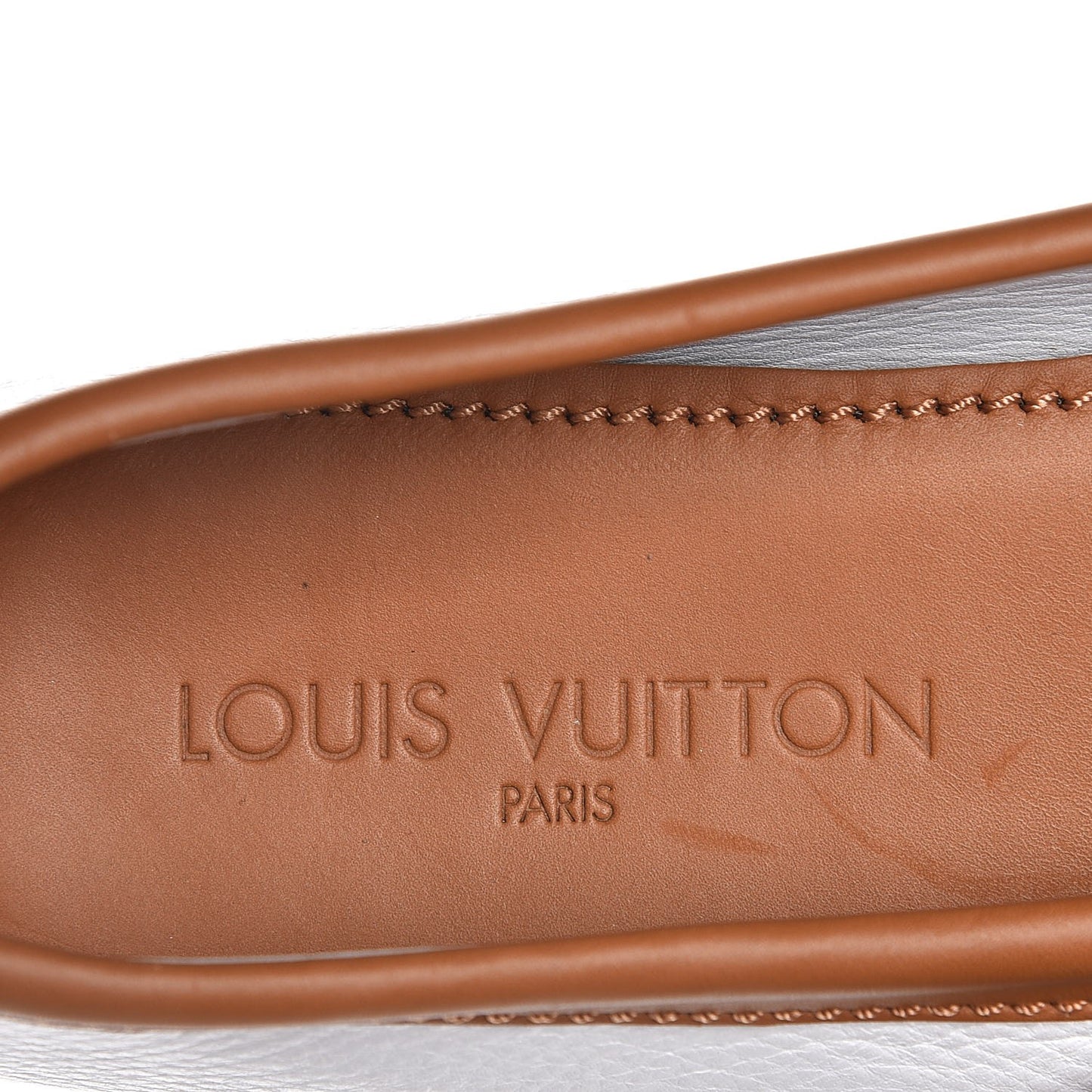 Calfskin Fleur Oxford Loafers 40 Cognac White White