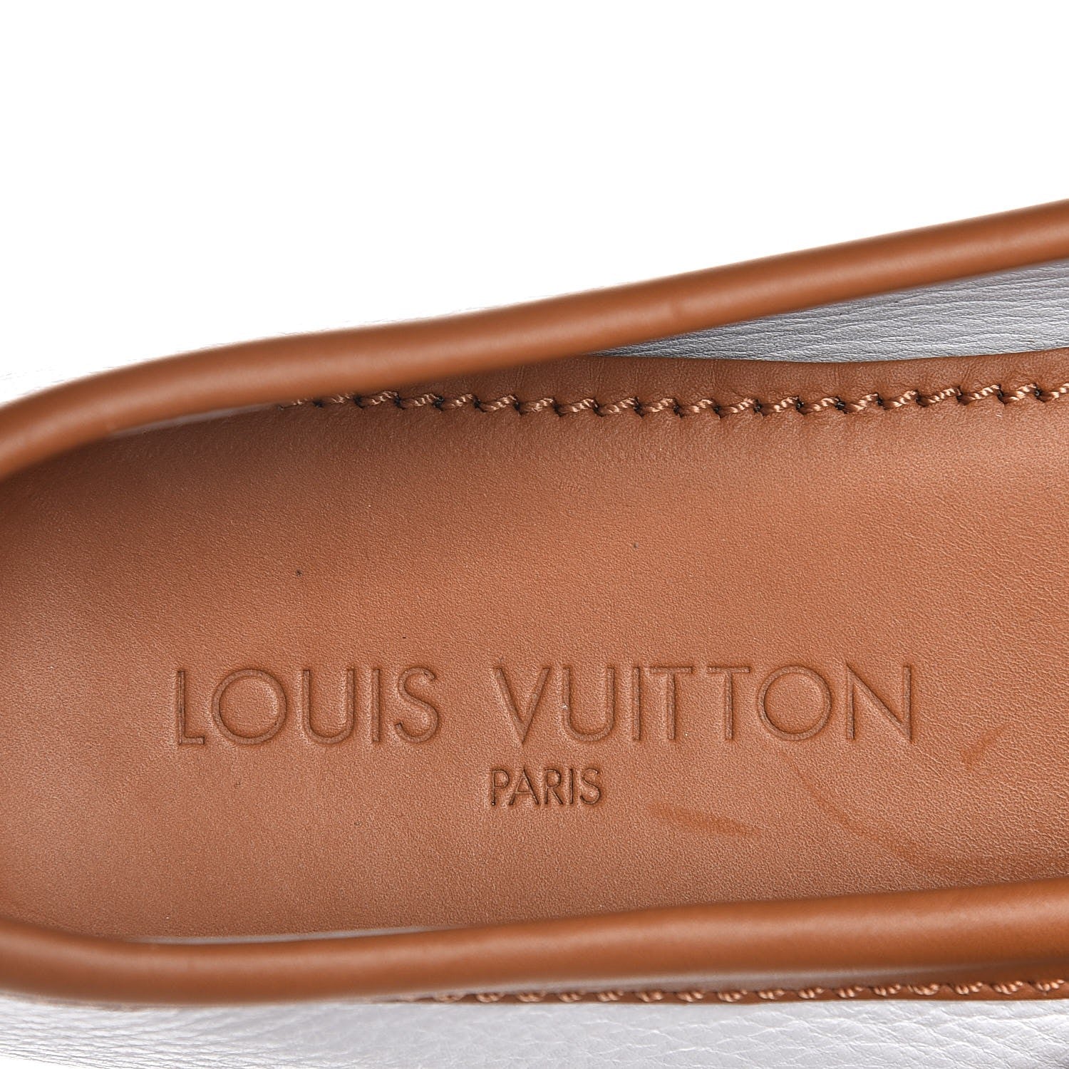 Louis Vuitton Calfskin Fleur Oxford Loafers 40 Cognac White White 10 of 13
