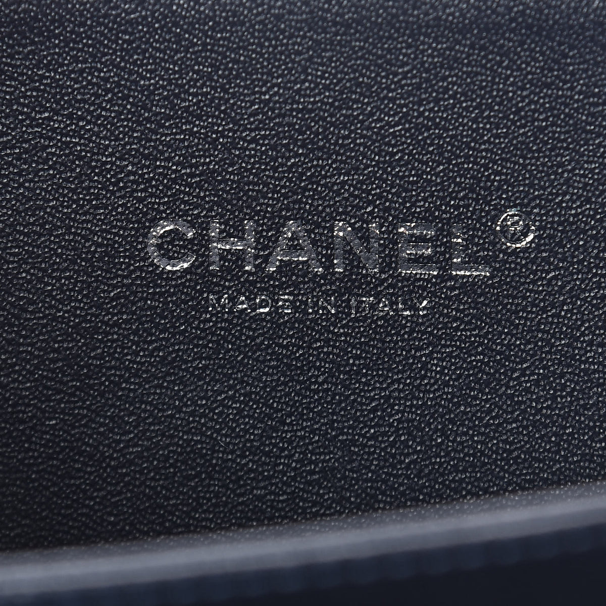 Chanel Caviar Quilted Striped Small CC Filigree Vanity Case Navy White 6 of 9
