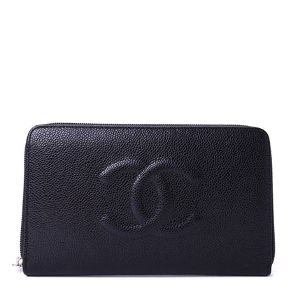 Chanel Caviar Large Timeless CC Zip Around Organizer Wallet Black 1 of 8