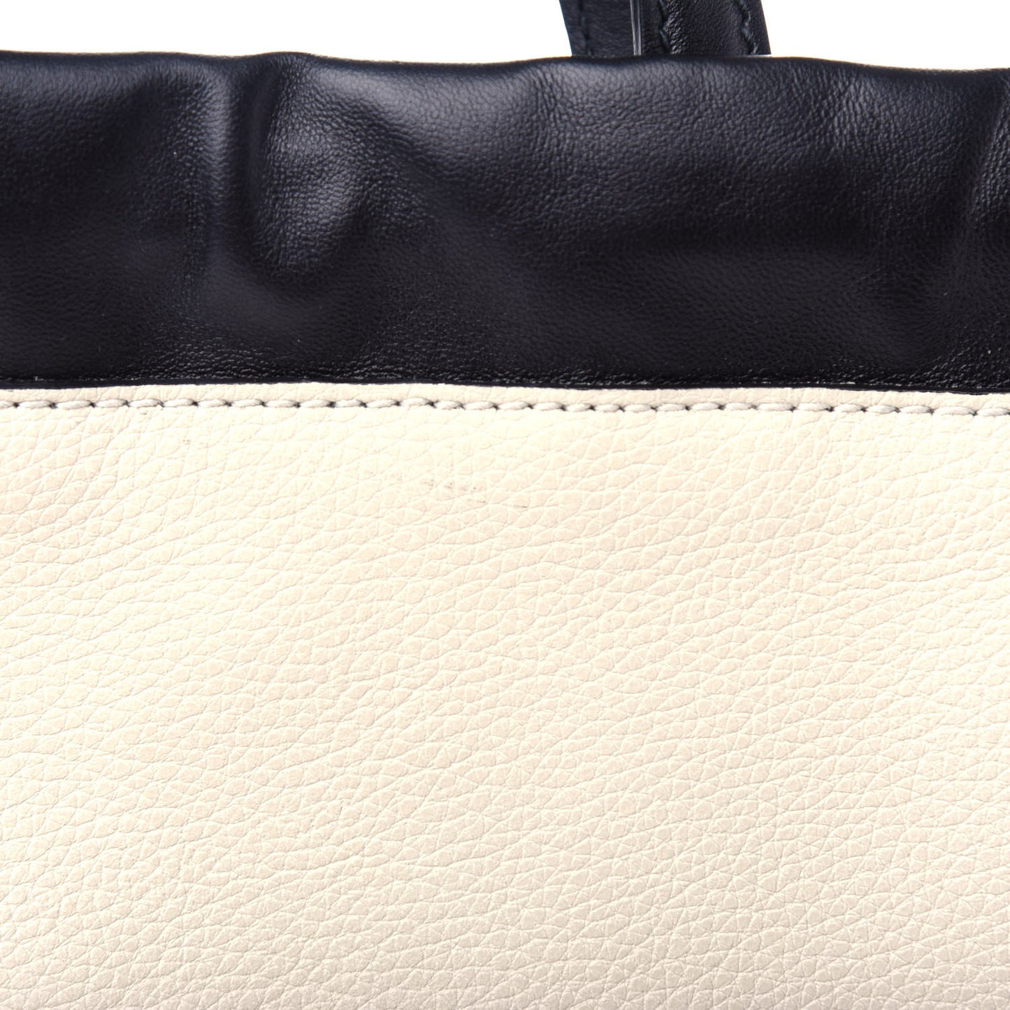 Calfskin Logo Drawstring Backpack Mystic White
