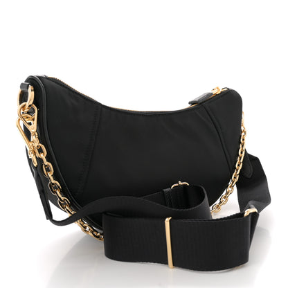 Prada Re-Nylon Saffiano Demi-lune Shoulder Bag Black 3 of 11