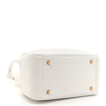 Hermes Taurillon Clemence Mini Lindy 20 New White 4 of 11