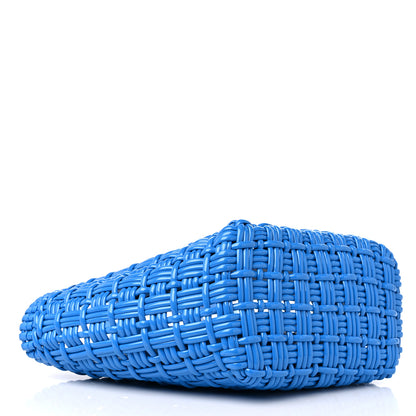 Balenciaga Varnished Faux Calfskin Braided XS Bistro Basket Blue 4 of 8