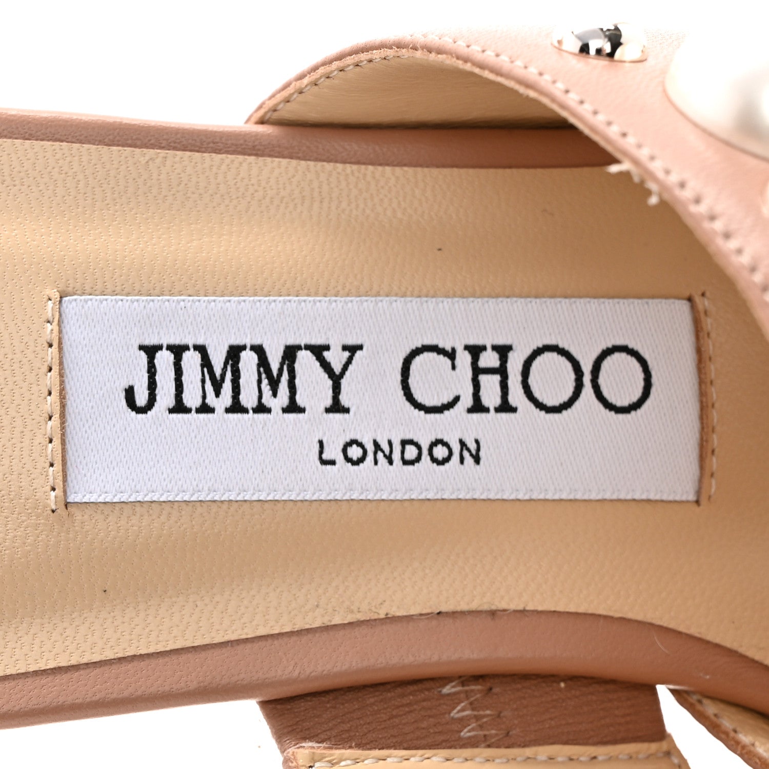 Jimmy Choo Nappa Pearly Stud Embellished Basette Flat Mules 37.5 Pink 7 of 8