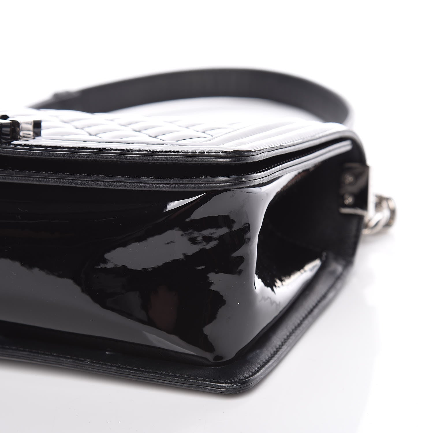 Chanel Patent Calfskin Quilted Medium Plexiglass Boy Flap Black 6 of 15