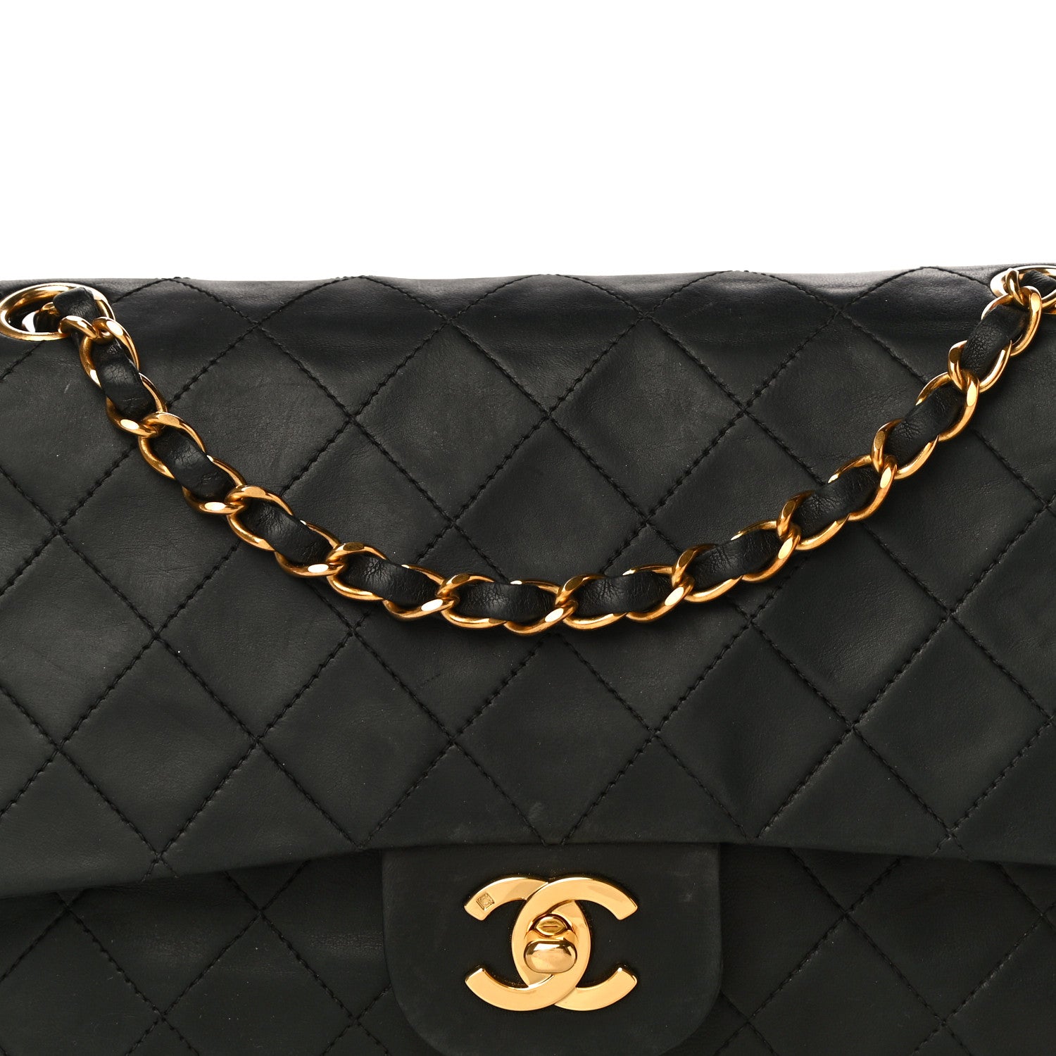 Chanel Lambskin Quilted Medium Double Flap Black 9 of 29