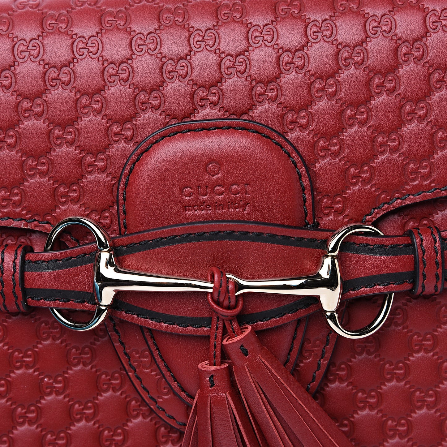 Microguccissima Medium Emily Chain Shoulder Bag Red