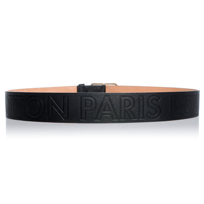 Louis Vuitton Leather Cube Embosse Belt Black 95 38 3 of 8