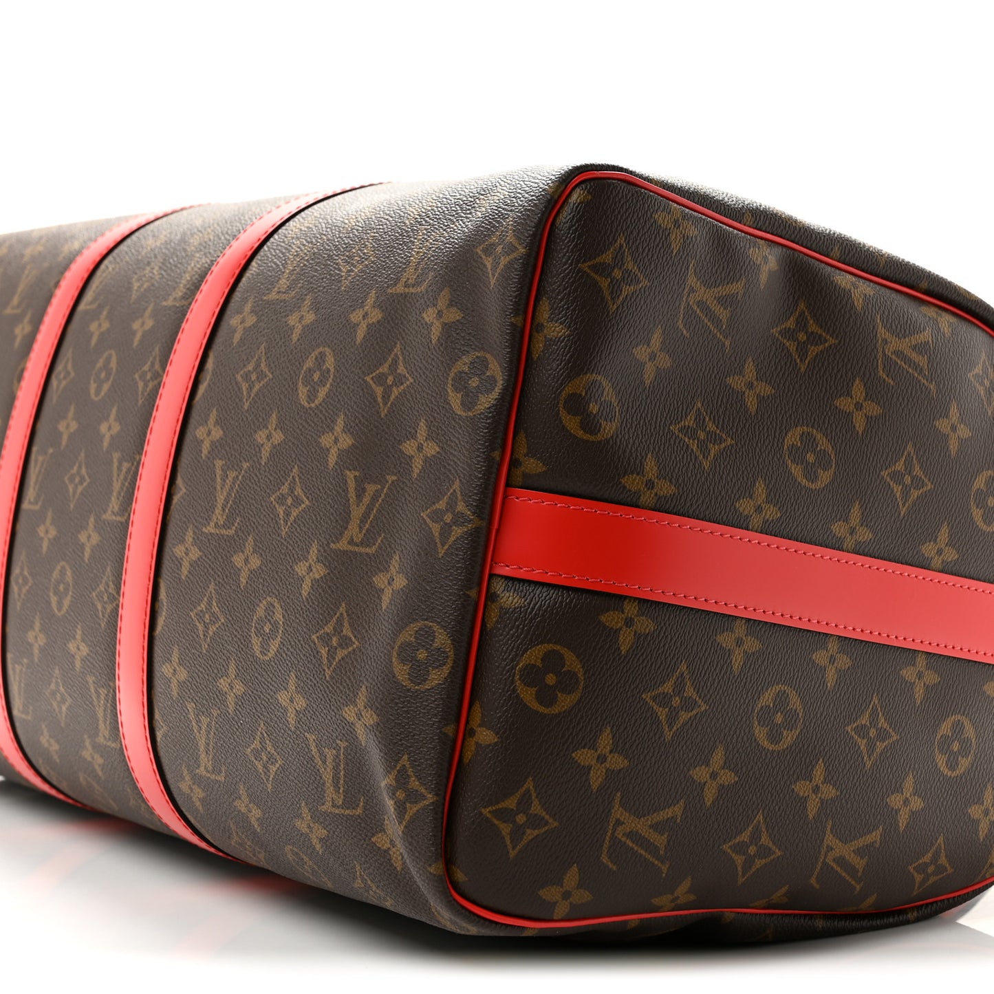 Calfskin Monogram Keepall Bandouliere 50 Coquelicot