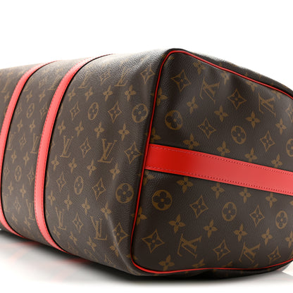 Louis Vuitton Calfskin Monogram Keepall Bandouliere 50 Coquelicot 6 of 9
