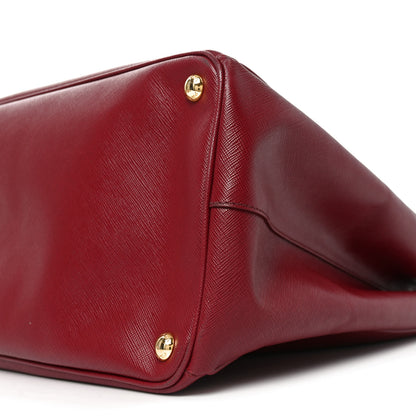 Prada Saffiano Lux Extra Large Galleria Double Zip Tote Cherry 9 of 9