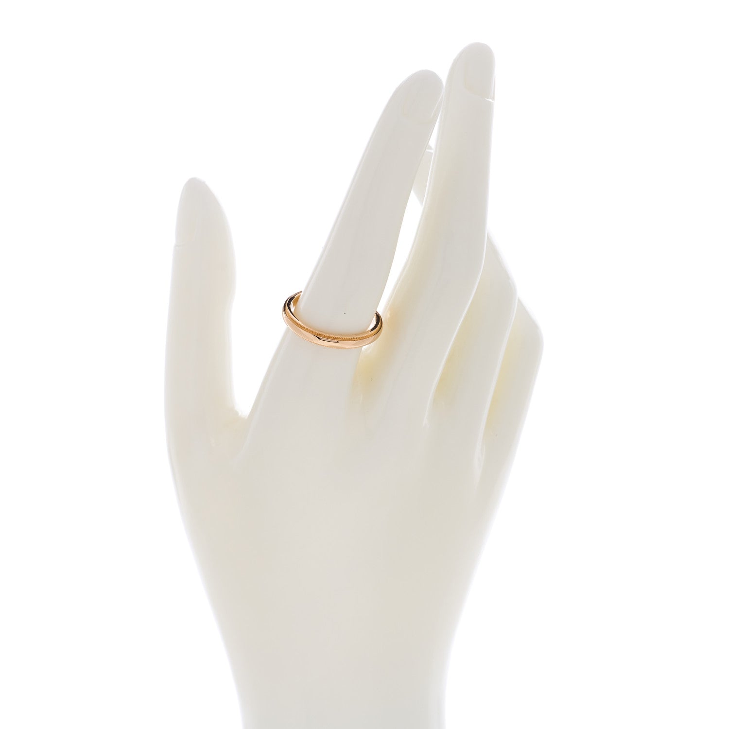 Tiffany 18K Rose Gold 3mm Milgrain Wedding Band Ring 58 8.25 2 of 4