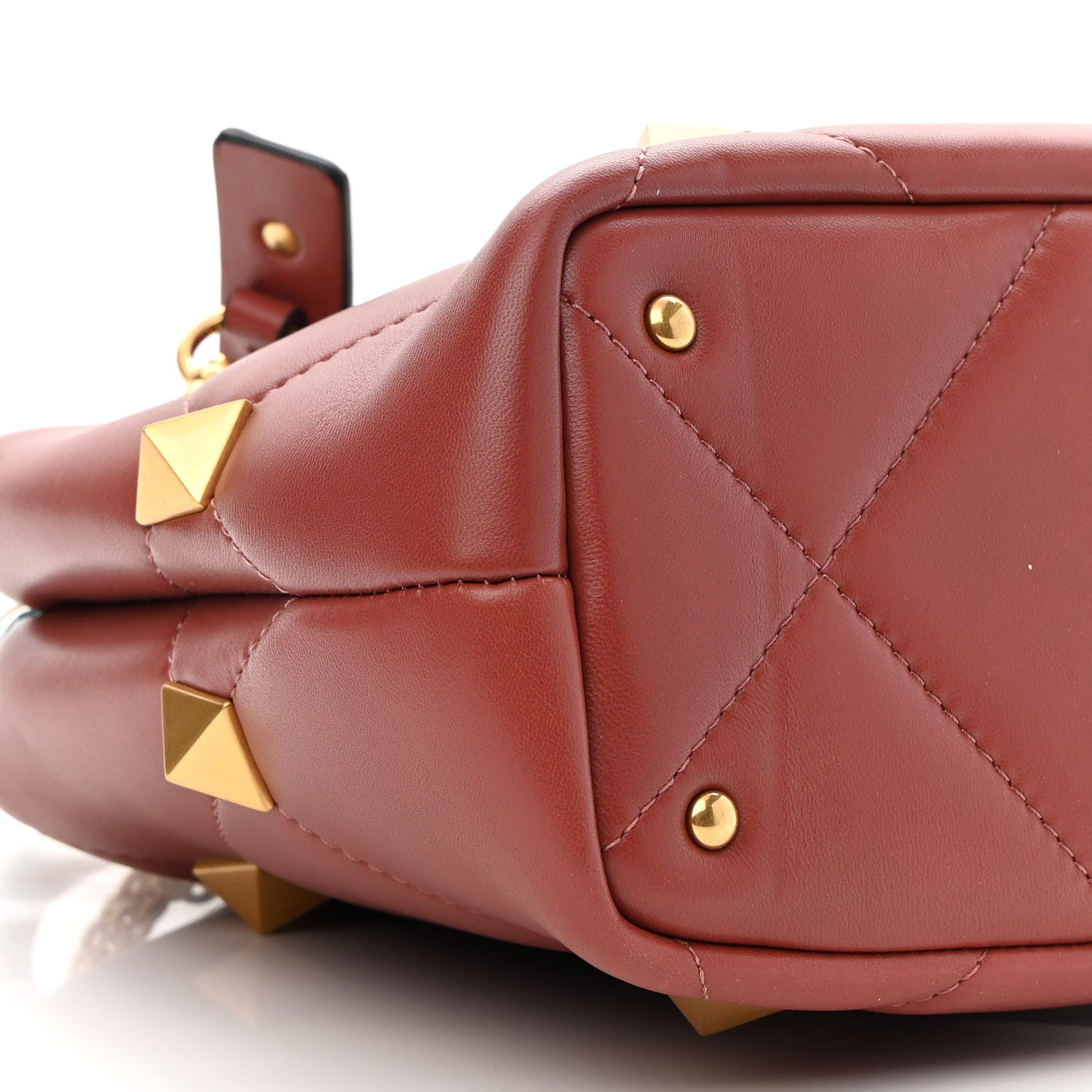 Valentino Garavani Nappa Small Roman Stud The Handle Bag Gingerbread 9 of 9