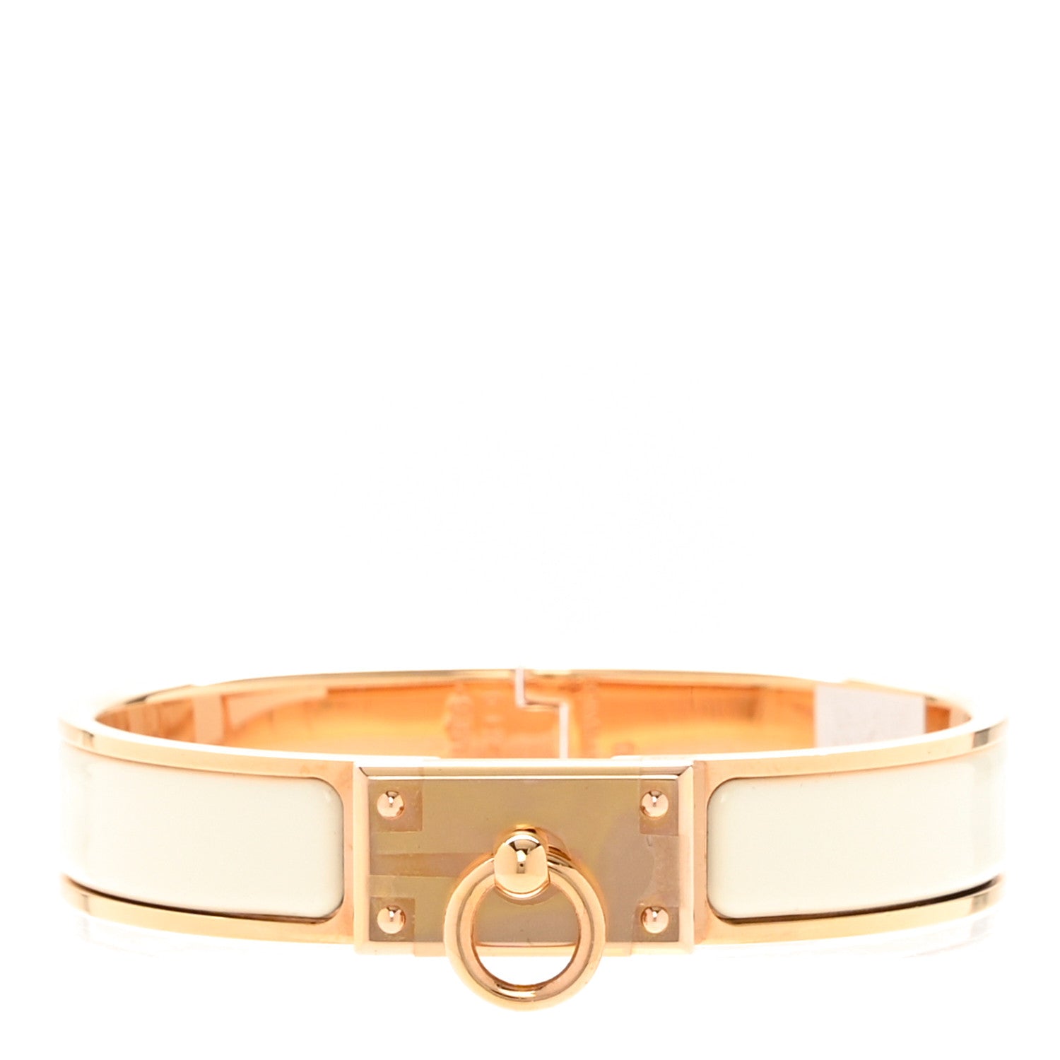 Hermes Enamel Anneau Bracelet PM White 1 of 5