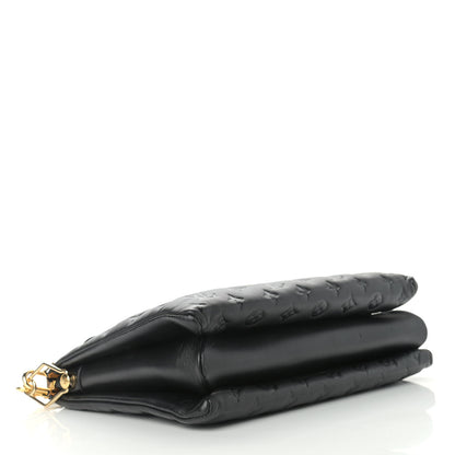 Louis Vuitton Lambskin Embossed Monogram Coussin MM Black 4 of 11