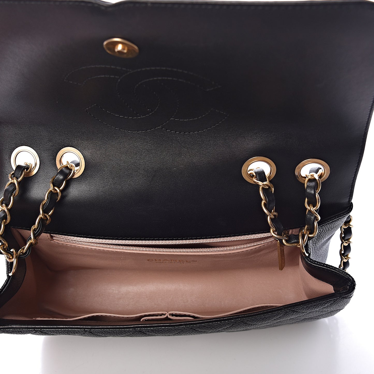 Caviar Quilted Medium CC Filigree Flap Black